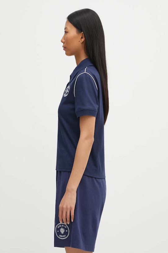 Sporty & Rich polo Eden Crest Embroidered Pique TO05760666BL107 granatowy AW25