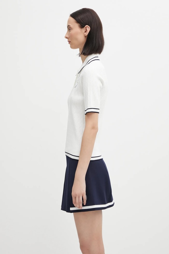 Sporty & Rich polo Eden Crest Cable Knit TO06860666WH50 biały AW25