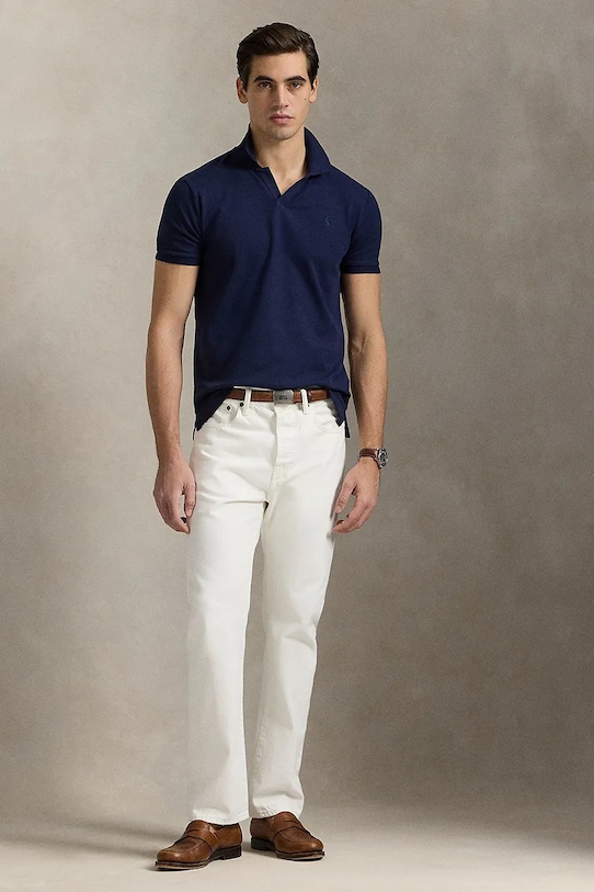 Ruházat Polo Ralph Lauren pamut póló 710968951 sötétkék