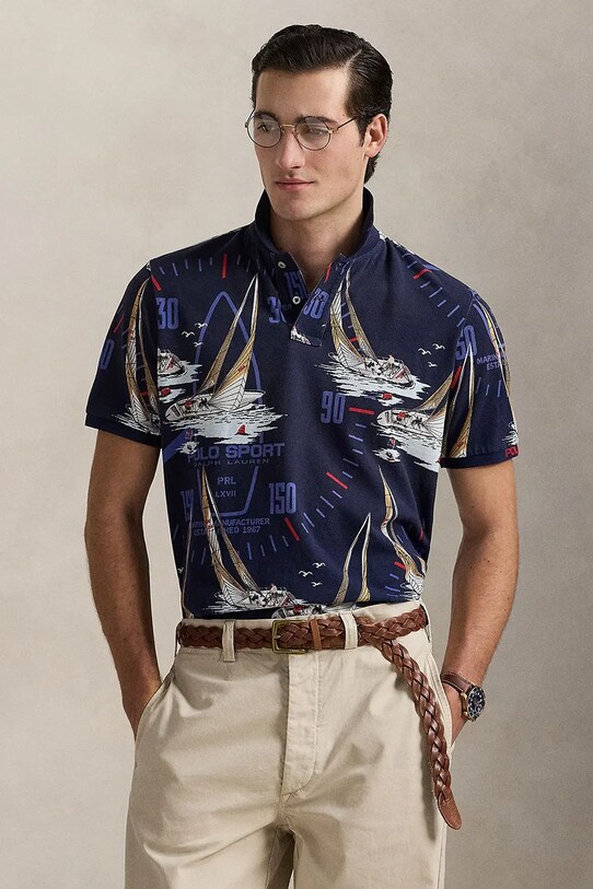 Bavlnené polo tričko Polo Ralph Lauren regular tmavomodrá 710971785