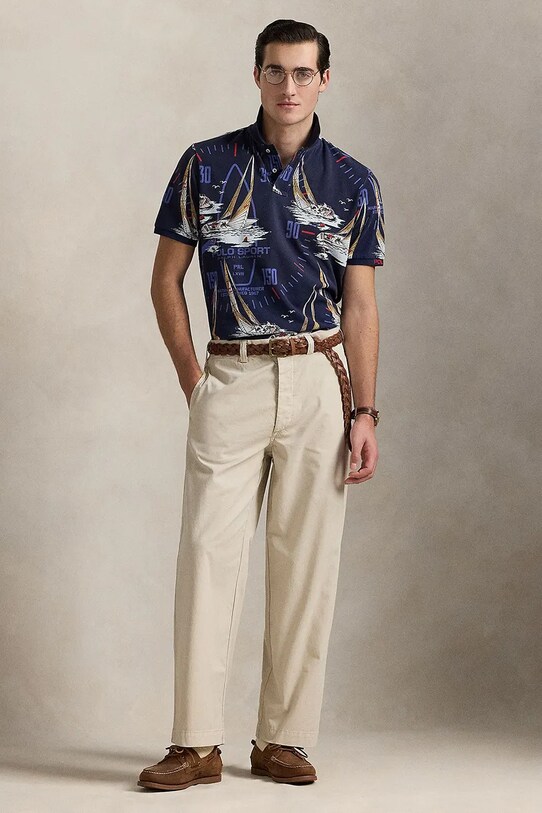 Oblečenie Bavlnené polo tričko Polo Ralph Lauren 710971785 tmavomodrá