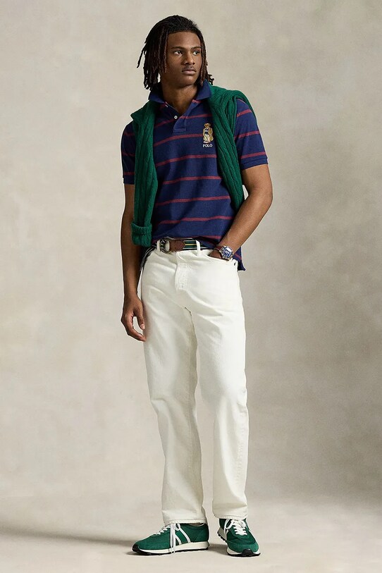 Odzież Polo Ralph Lauren polo bawełniane Sskccmslm24 Short Sleeve 710971839 granatowy