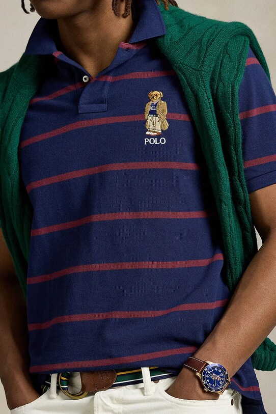 Polo Ralph Lauren polo bawełniane Sskccmslm24 Short Sleeve granatowy 710971839