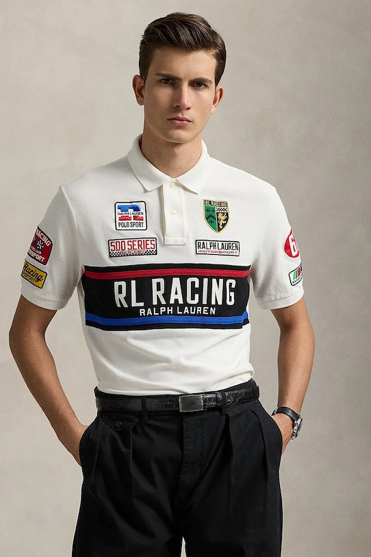 Polo Ralph Lauren pamut póló Sskcclsm1 Short Sleeve aplikációval fehér 710972334