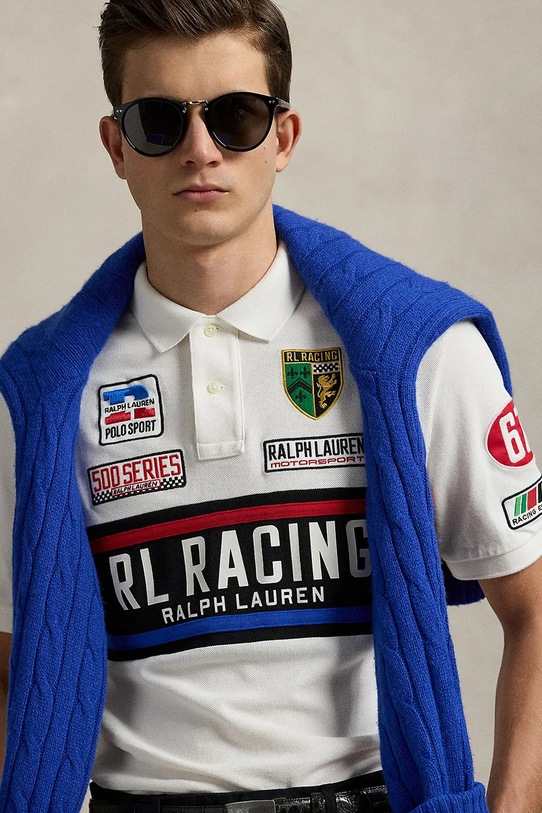 Polo Ralph Lauren pamut póló Sskcclsm1 Short Sleeve fehér 710972334