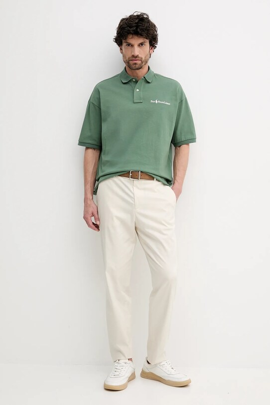 Бавовняне поло Polo Ralph Lauren 710972615 зелений AW25