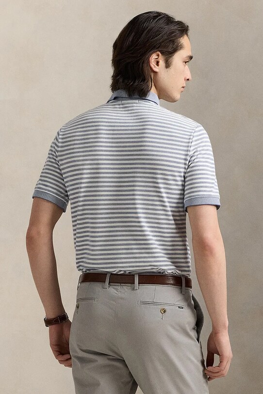 Bavlnené polo tričko Polo Ralph Lauren 710974596 modrá AW25