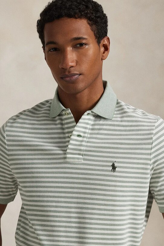 Βαμβακερό μπλουζάκι πόλο Polo Ralph Lauren πράσινο 710974596