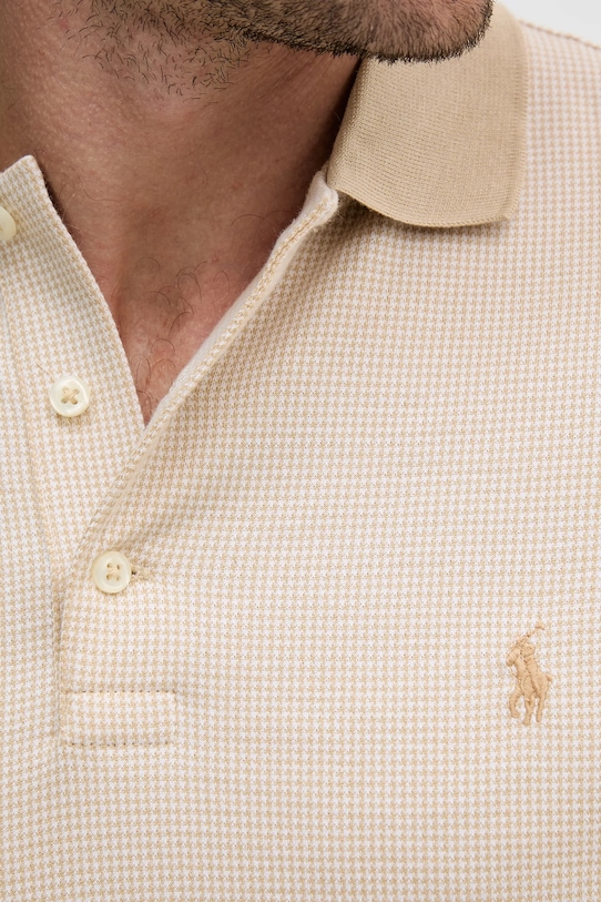 Βαμβακερό μπλουζάκι πόλο Polo Ralph Lauren 710974270 μπεζ