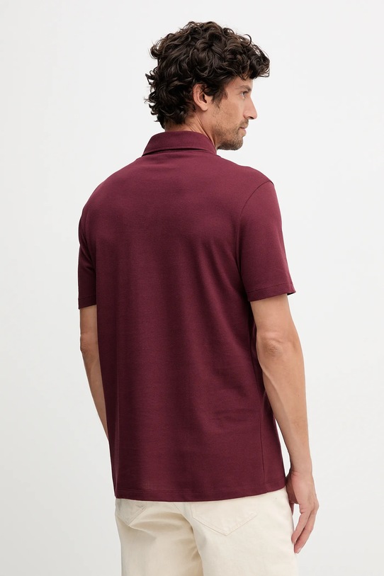 Odzież BOSS polo z dodatkiem jedwabiu BECKHAM X BOSS 50554093 bordowy
