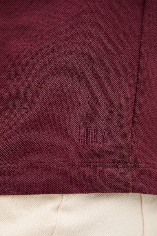 Polo tričko s prímesou hodvábu BOSS BECKHAM X BOSS 50554093 burgundské
