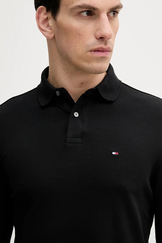 Tričko s dlhým rukávom Tommy Hilfiger čierna MW0MW20183