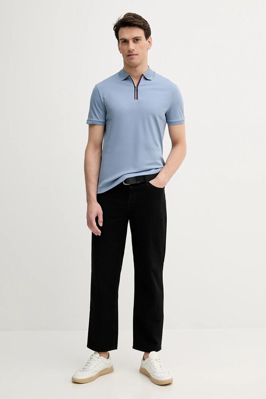 Tommy Hilfiger polo bawełniane MW0MW39552 niebieski AW25