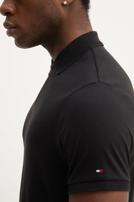 Bombažen polo Tommy Hilfiger MW0MW39552 črna