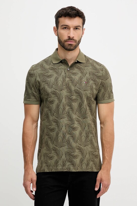 Хлопковое поло Tommy Hilfiger хлопок зелёный MW0MW40680