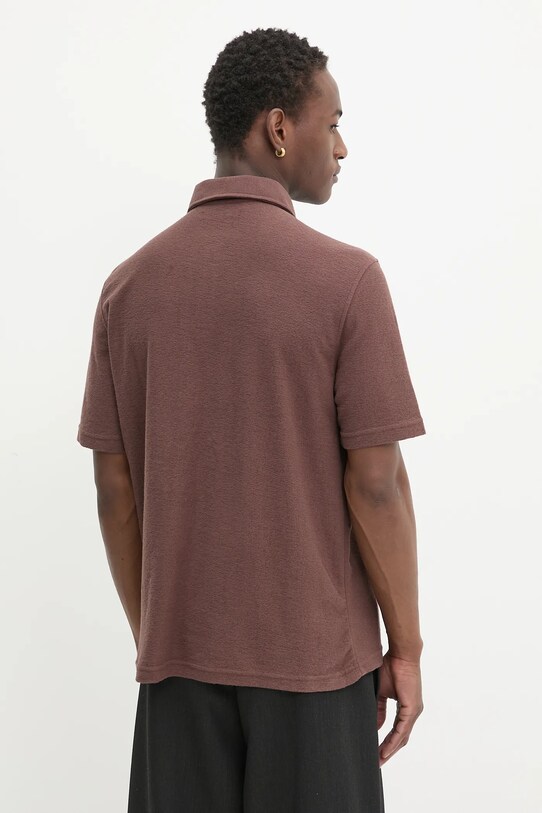 Polo majica Samsoe Samsoe SAKVISTBRO M10000053 smeđa AW25