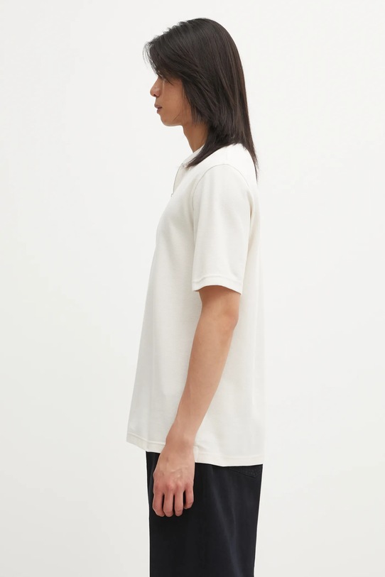 Samsoe Samsoe polo bawełniane SAMAC M25200033 beżowy AW25