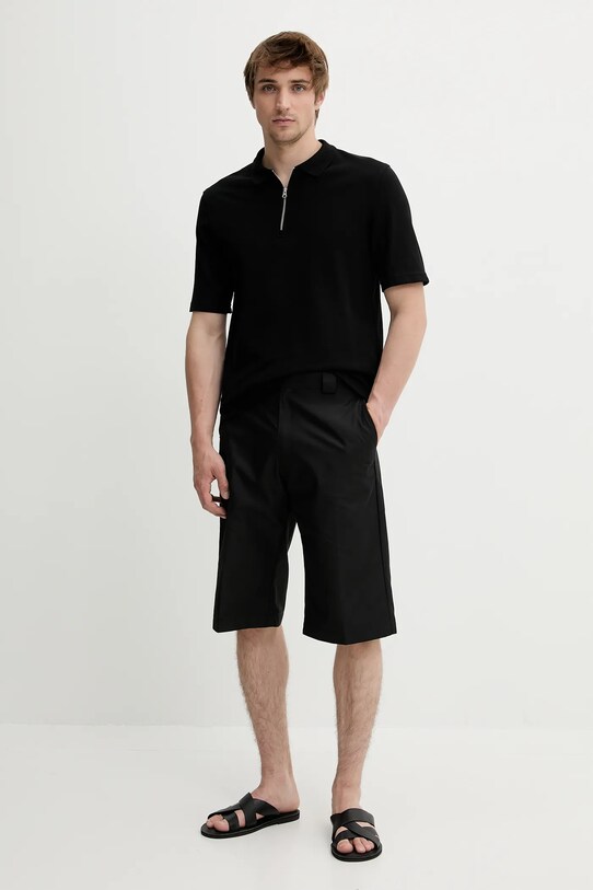 Samsoe Samsoe polo de bumbac SAMAC M25200033 negru AW25