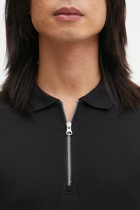 Samsoe Samsoe polo bawełniane SAMAC czarny M25200033