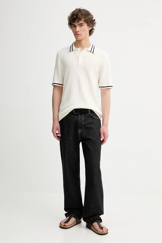 Samsoe Samsoe tricou polo SAPEDRO M25200017 bej AW25