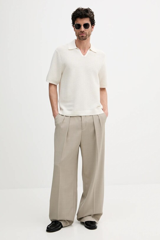 Calvin Klein polo LV04LC323G beżowy AW25