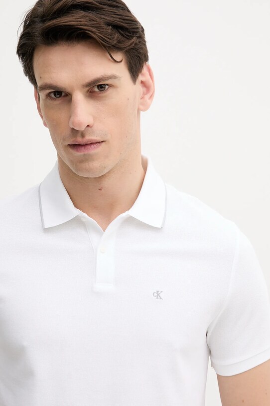 Calvin Klein polo de bumbac alb LV04LC239G
