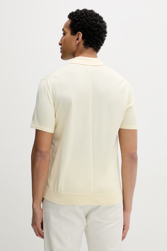 Ρούχα Calvin Klein Πλεκτό μπλουζάκι πόλο ανδρικό βαμβακερό LV04LC326G κίτρινο