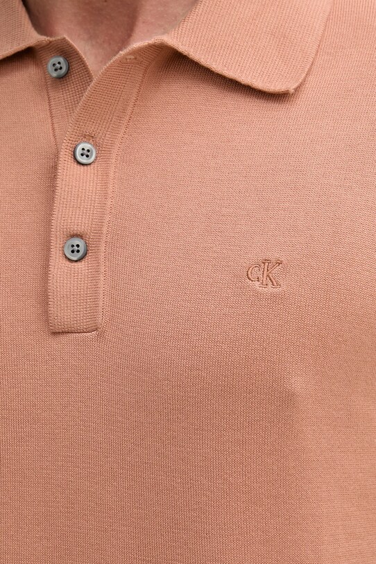 Calvin Klein polo bawełniane LV04LC326G pomarańczowy