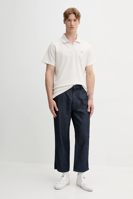 Polo tričko Tommy Jeans DM0DM21657 béžová AW25