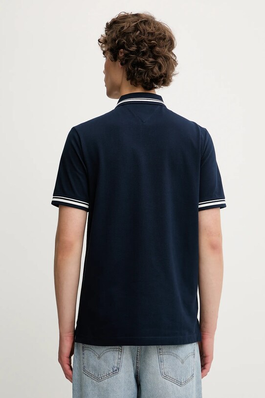 Дрехи Памучна тениска с яка Tommy Jeans DM0DM21846 тъмносин
