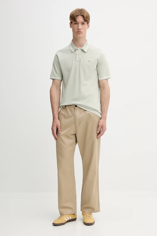 Tommy Jeans polo de bumbac DM0DM21846 verde AW25