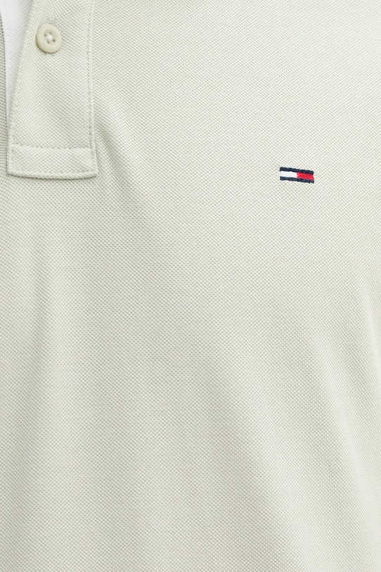 Памучна тениска с яка Tommy Jeans DM0DM21846 зелен
