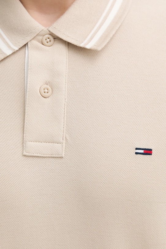 Хлопковое поло Tommy Jeans бежевый DM0DM21846