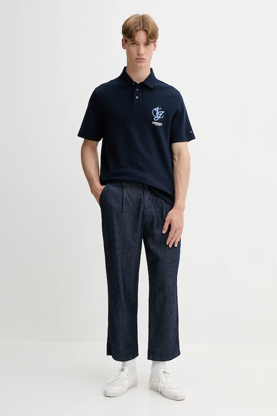 Bavlnené polo tričko Tommy Jeans DM0DM21909 tmavomodrá AW25