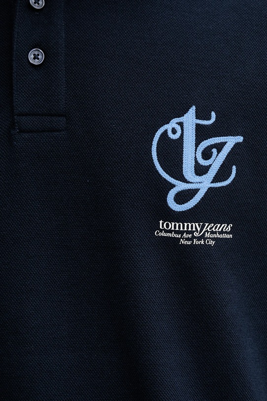 Βαμβακερό μπλουζάκι πόλο Tommy Jeans DM0DM21909 σκούρο μπλε