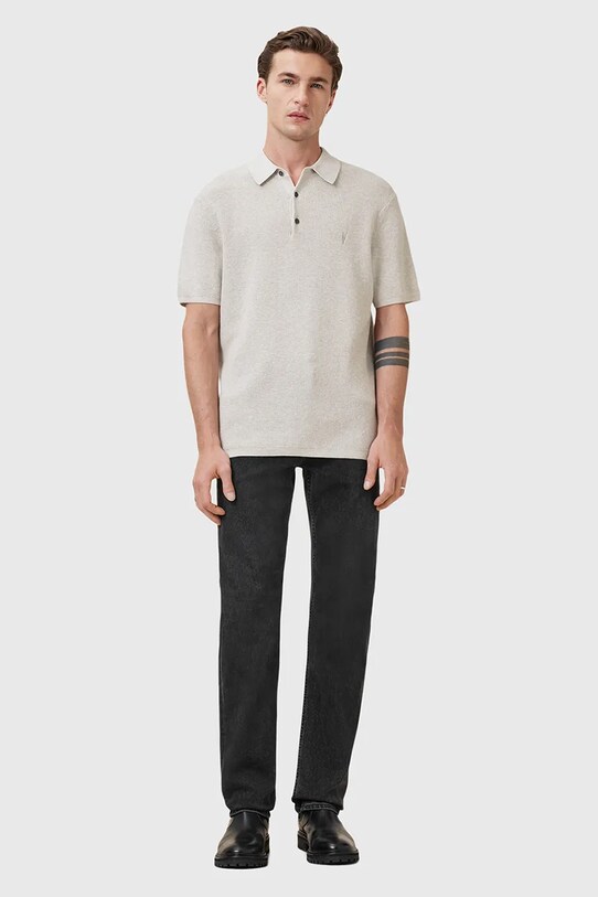Поло з домішкою вовни AllSaints ASPEN M025KA бежевий