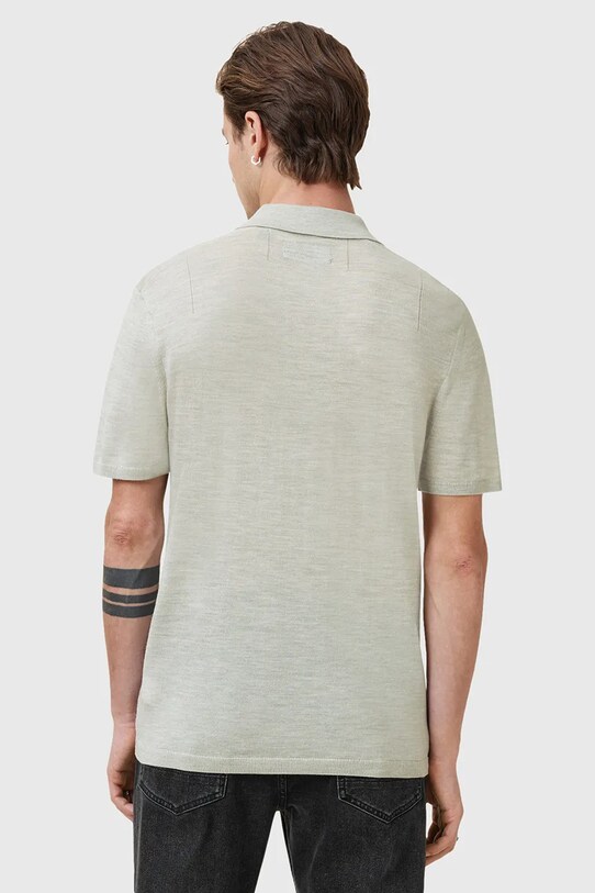 AllSaints polo wełniane MODE zielony M086KB