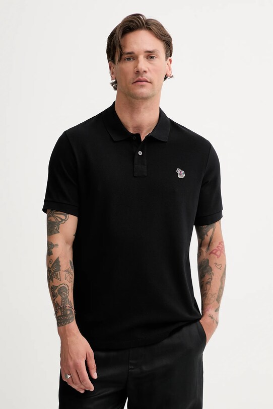 PS Paul Smith polo de bumbac uni negru M2R.183K.PZEBRA