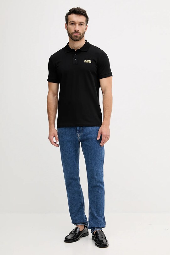 Karl Lagerfeld tricou polo 553235.745088 negru AW25
