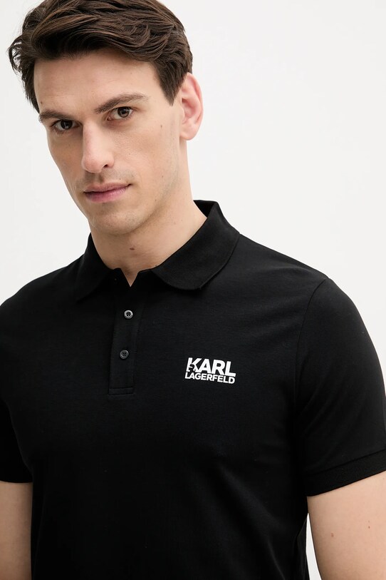Karl Lagerfeld tricou polo negru 553235.745088