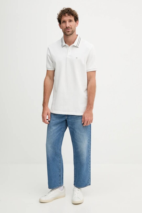 Хлопковое поло Calvin Klein Jeans LV04RC276G белый AW25