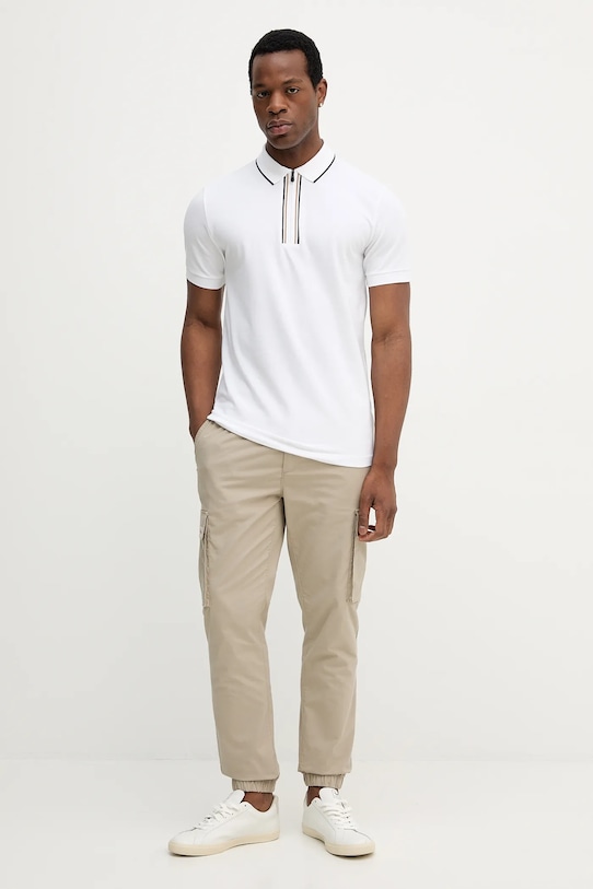 BOSS Green polo 50544450 biały AW25