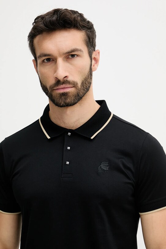 Karl Lagerfeld polo de bumbac negru 553200.745080