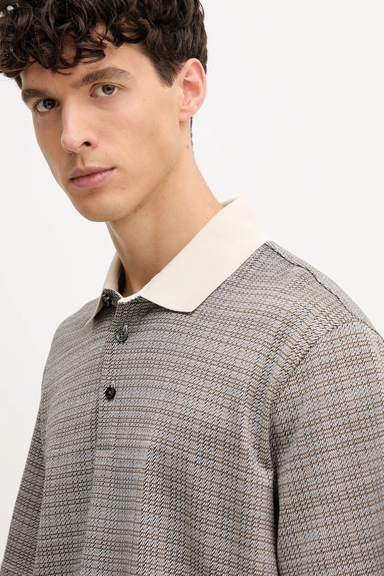 BOSS polo bawełniane szary 50543402