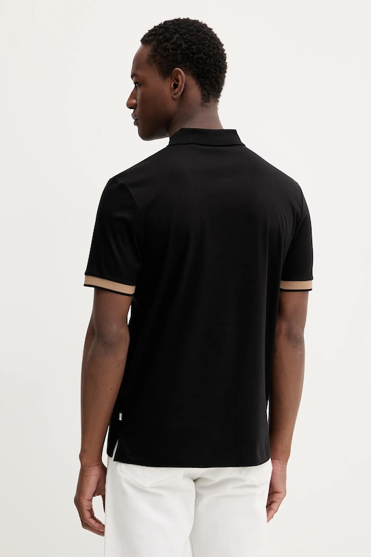 BOSS polo bawełniane 50543865 czarny AW25