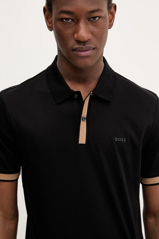 Odzież BOSS polo bawełniane 50543865 czarny