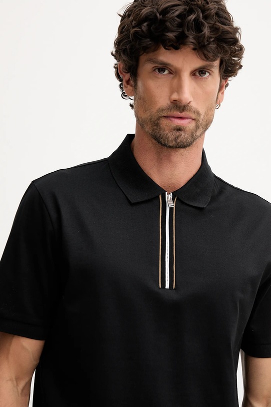 BOSS polo de bumbac negru 50543880