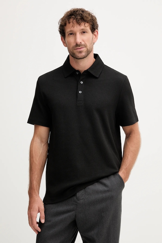 Michael Kors tricou polo regular negru CT552LFHSA