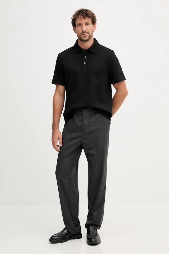 Michael Kors tricou polo CT552LFHSA negru AW25