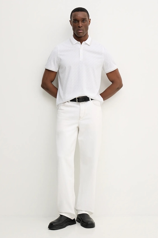 Michael Kors polo bawełniane CS550V85KS biały SS26